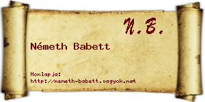 Németh Babett névjegykártya