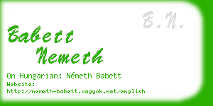 babett nemeth business card